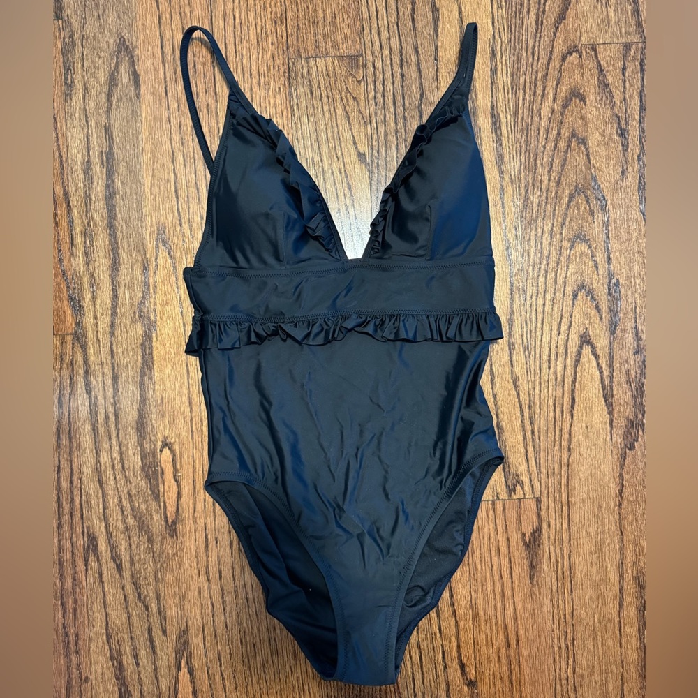 J.Crew Ruffle Plunge One Piece Swimsuit - Sz 8 - NWT